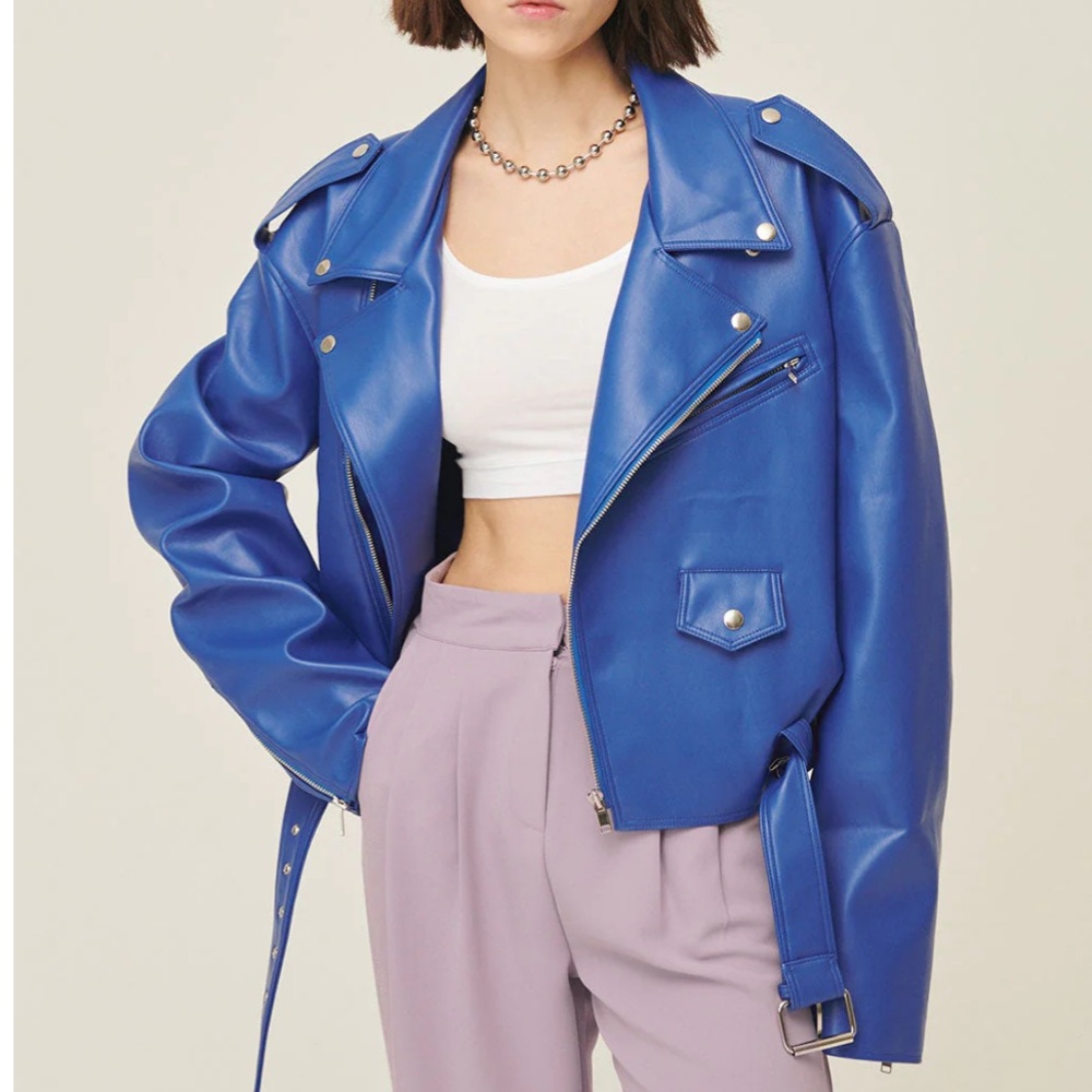 Blue Pleather Jacket